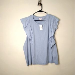 !!Clearance!! NWT J. Crew Summer 2022 Poplin Flutter Sleeve Top, size 3X